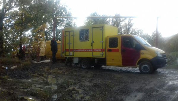 Место повреждения газопровода под Алуштой