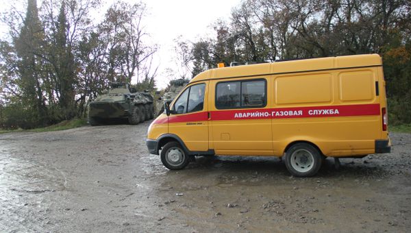 Место повреждения газопровода возле села Виноградное под Алуштой