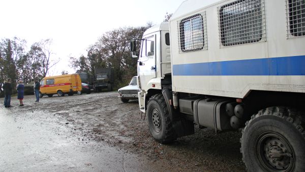 Место повреждения газопровода возле села Виноградное под Алуштой