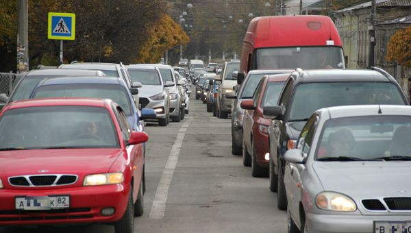 Транспортный затор в Симферополе