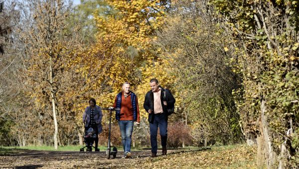 Люди в парке им. Гагарина в Симферополе