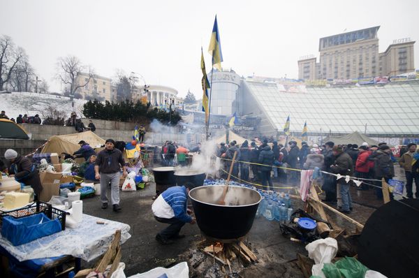 Акция протеста в центре Киева. Декабрь 2013