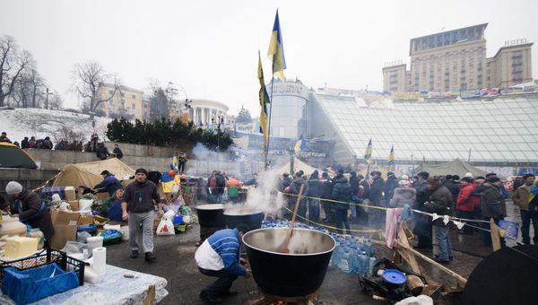 Акция протеста в центре Киева. Декабрь 2013