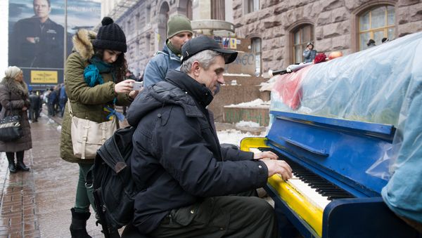 Акция протеста в центре Киева. Декабрь 2013