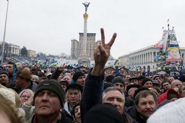 Акция протеста в центре Киева. Декабрь 2013