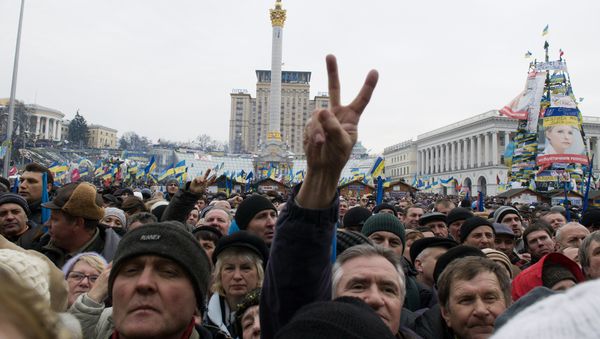 Акция протеста в центре Киева. Декабрь 2013