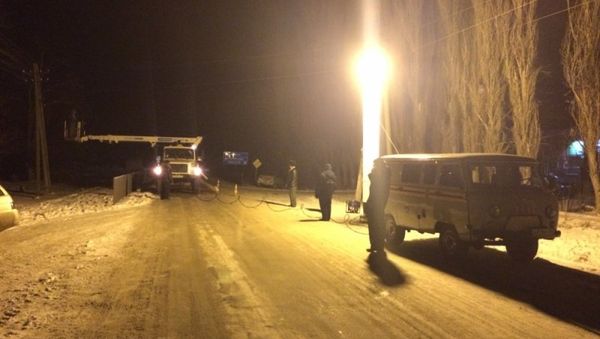 Световая башня на трассе в Крыму