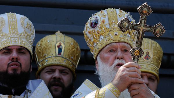 Глава Украинской православной церкви Киевского патриархата патриарх Филарет. Архивное фото Глава Украинской православной церкви Киевского патриархата патриарх Филарет. Архивное фото