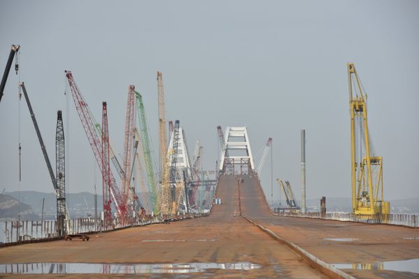  Строительство автомобильной части моста через Керченский пролив