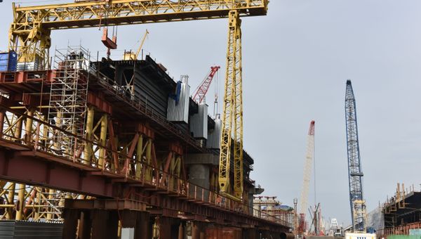 Строительство автомобильной части моста через Керченский пролив