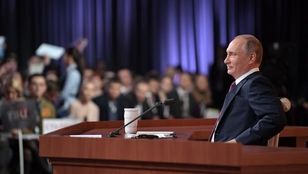 Ежегодная большая пресс-конференция президента РФ Владимира Путина. 14 декабря 2017