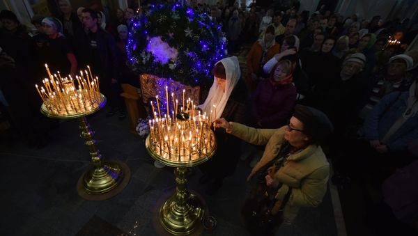 Рождественское всенощное бдение в Александро-Невском кафедральном соборе в Симферополе
