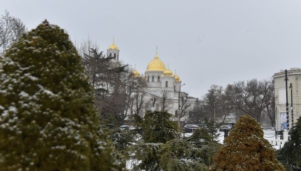 Снег в Симферополе. 14 января 2018