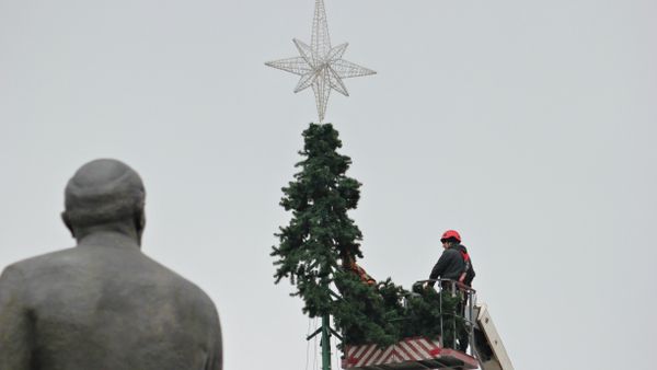 В Симферополе разбирают главную елку города. 29 января 2018