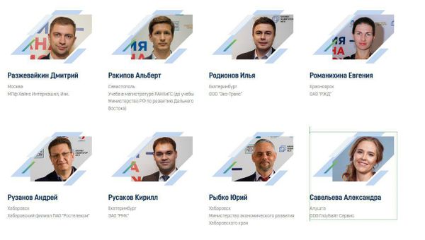 Скриншот с официального сайта всероссийского конкурса управленцев Лидеры России