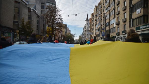 Флаг Украины в Киеве. Архивное фото