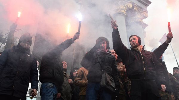 Антироссийская акция радикалов в Киеве. Архивное фото
