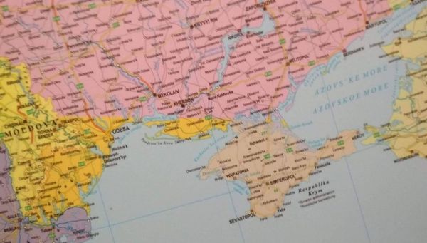 Карта, на Украина показана без Крыма, части Одесской и Херсонской областей