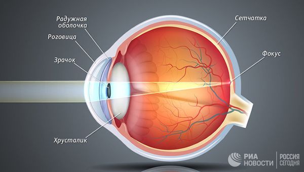 Схема построения изображения глазом