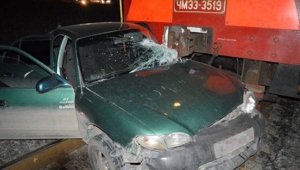 ДТП с участием тепловоза и легкового автомобиля Hyundai в Севастополе