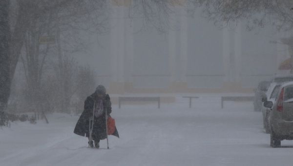 Снегопад в Евпатории. 27 февраля 2018