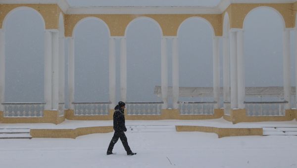 Снегопад в Евпатории. 27 февраля 2018