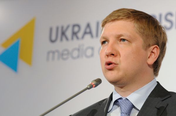 Глава НАК Нафтогаз Украины Андрей Коболев на пресс-конференции в Киеве