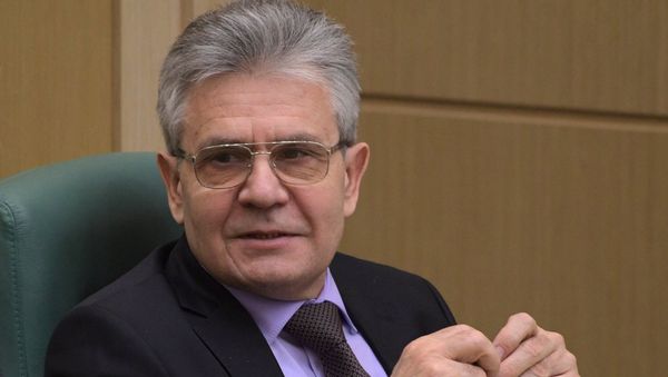 Президент Российской академии наук (РАН) академик Александр Сергеев на заседании Совета Федерации РФ