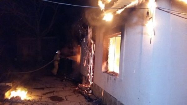 Пожар в частном доме в с. Переваловка (Судак)
