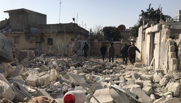 Последствия артобстрелов Африна в Сирии