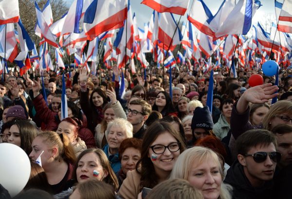 Митинг в Севастополе в честь годовщины воссоединения Крыма с Россией