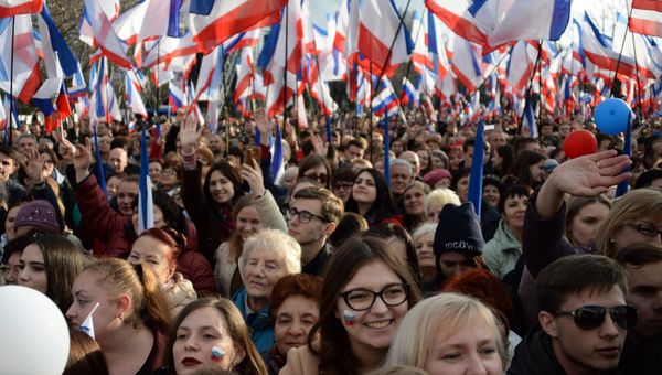 Митинг в Севастополе в честь годовщины воссоединения Крыма с Россией