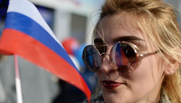 Митинг в Севастополе в честь годовщины воссоединения Крыма с Россией