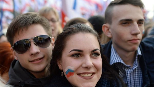 Митинг в Севастополе в честь годовщины воссоединения Крыма с Россией