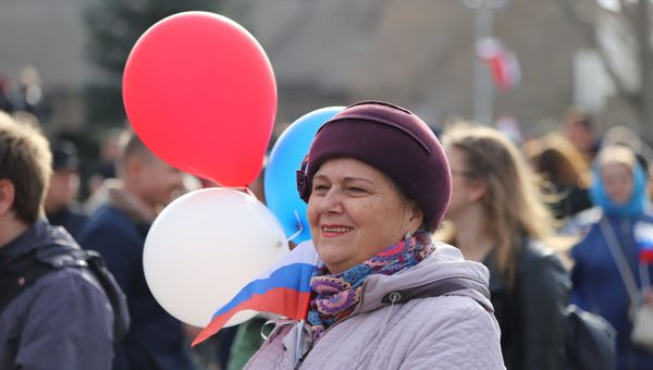 Митинг в Севастополе в честь годовщины воссоединения Крыма с Россией