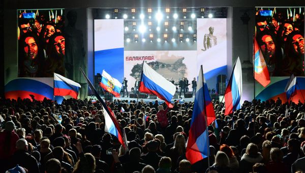 Митинг в Севастополе в честь годовщины воссоединения Крыма с Россией