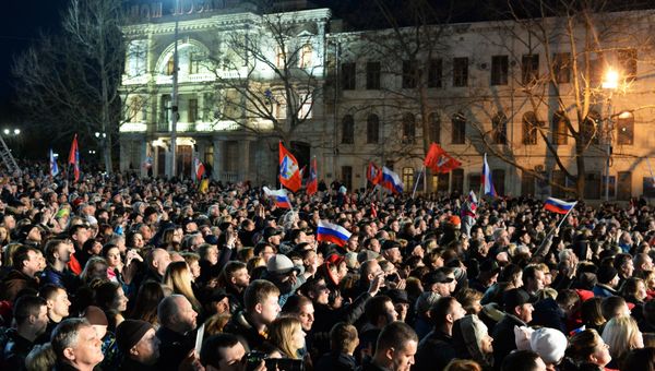 Митинг в Севастополе в честь годовщины воссоединения Крыма с Россией