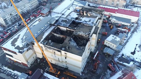 Последствия пожара в ТЦ «Зимняя вишня»
