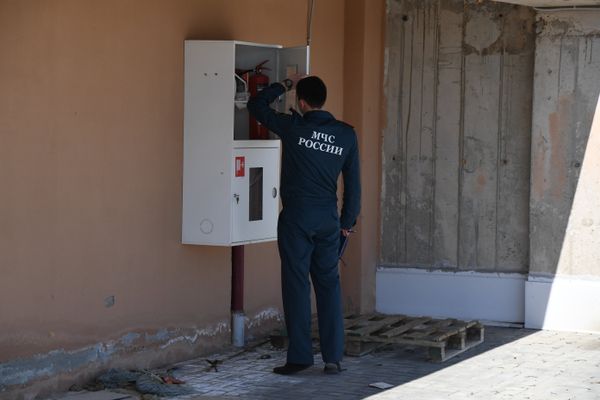 Проверка состояния пожарной безопасности в ТЦ Центрум в Симферополе