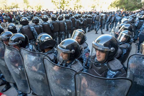 Полиция на акции протеста в Ереване