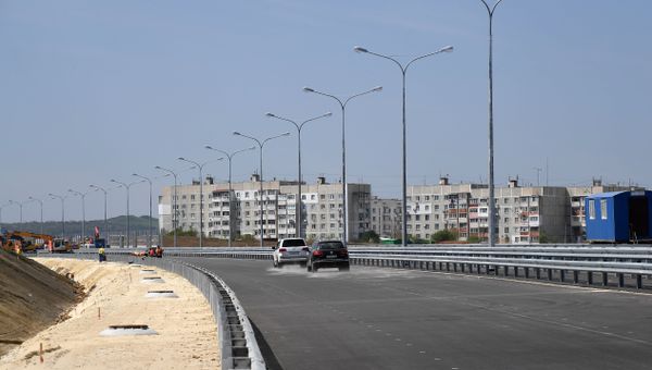 Строительство автоподходов к Крымскому мосту со стороны Керчи Строительство автоподходов к Крымскому мосту со стороны Керчи