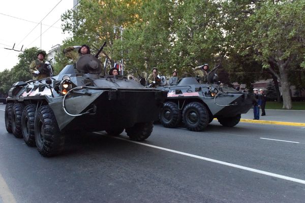 Первая репетиция Парада Победы в Севастополе. 5 мая 2018