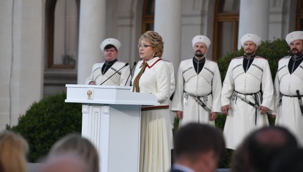 Председатель Совета Федерации Валентина Матвиенко на торжественном открытии XII Международного фестиваля Великое русское слово в Ливадийском дворце