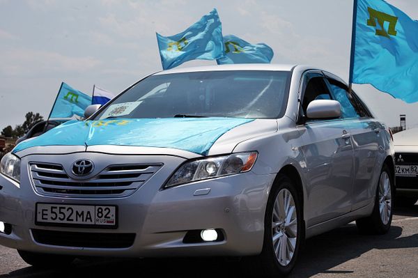 Автопробег крымских татар по крымскому мосту. 26 мая 2018