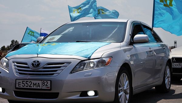 Автопробег крымских татар по крымскому мосту. 26 мая 2018
