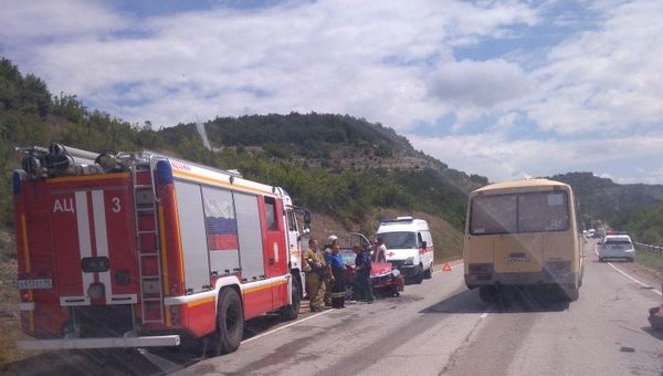 ДТП в районе Верхнесадового на трассе Севастополь - Бахчисарай. 30 июня 2018