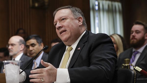 Госсекретарь США Майк Помпео на слушаниях в международном комитете сената. Архивное фото