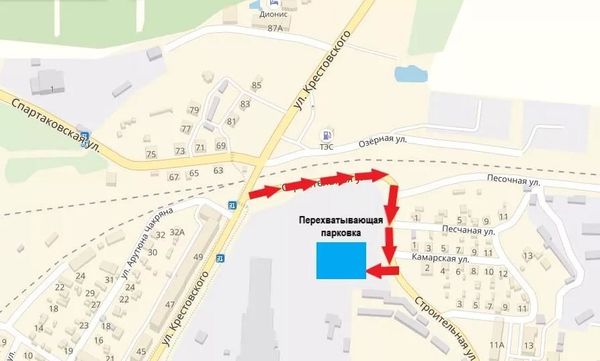 Схема проезда на бесплатную перехватывающую парковку в Балаклаве 