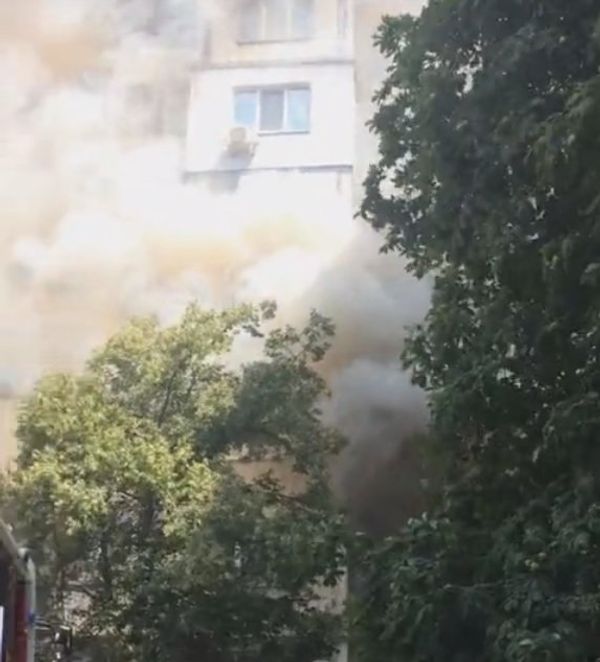 Пожар в жилой многоэтажке Симферополя. 11 августа 2018