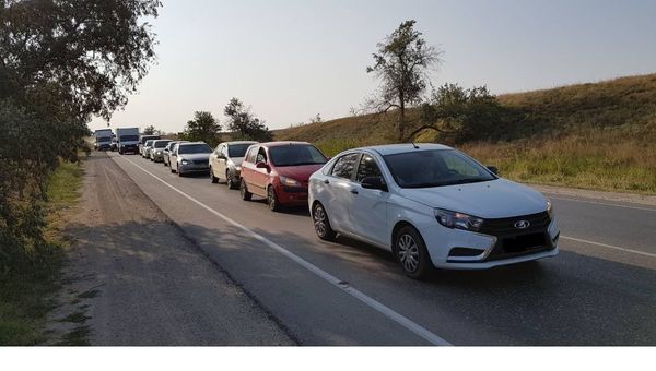 Пробка на керченской трассе. 23 августа 2018